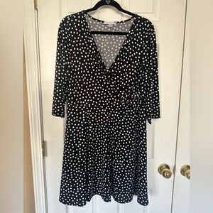 Annalee + Hope Black and White Polka Dot Dress